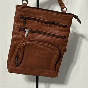 New Exclusive Brown Super Soft Leather Crossbody Bag - Adjustable Strap